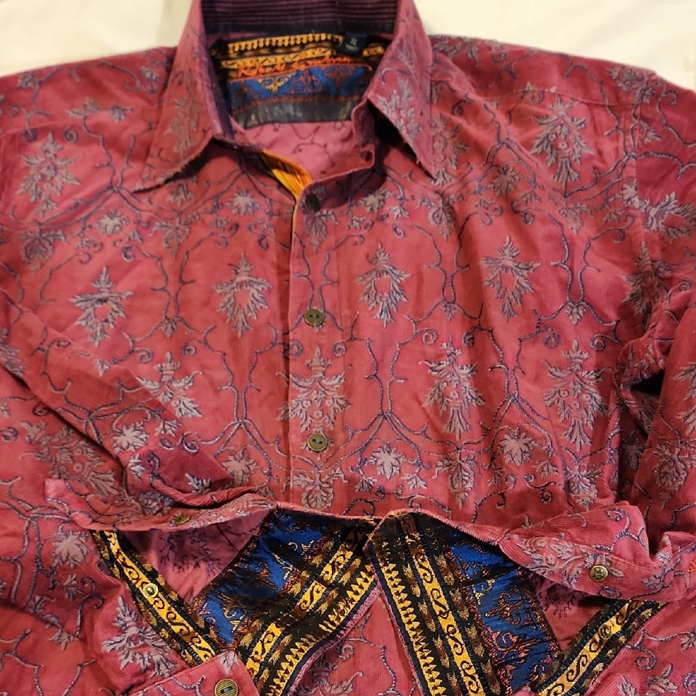 Robert Graham Maroon Patterned Button-Down with Y… - image 7